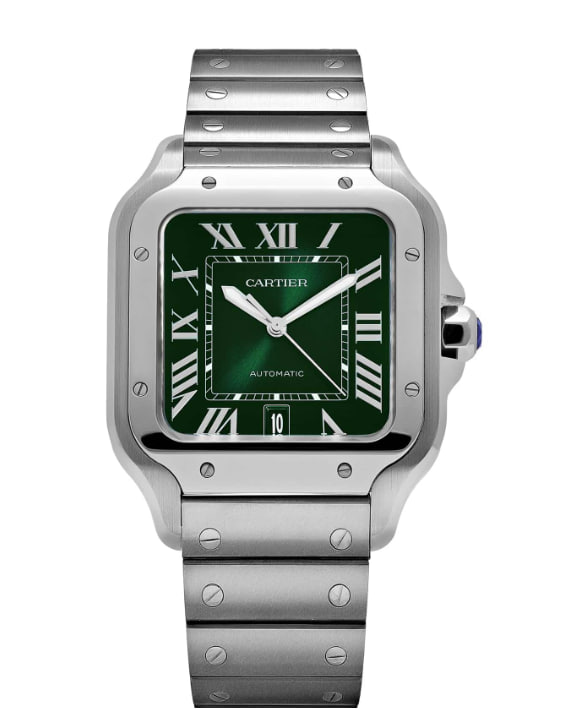 Cartier Santos Large WSSA0062 Stainless Steel Green Dial