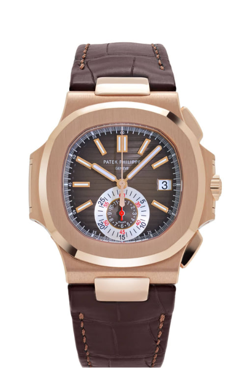 Patek Philippe Nautilus 5980R-001 Chronograph Rose Gold Brown Dial