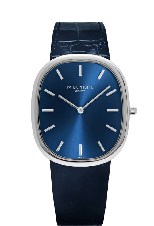 Patek Philippe Golden Ellipse 5738P-001 Platinum Blue Dial